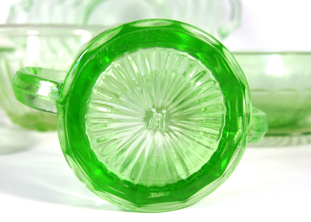 Assortment of Green Glassware