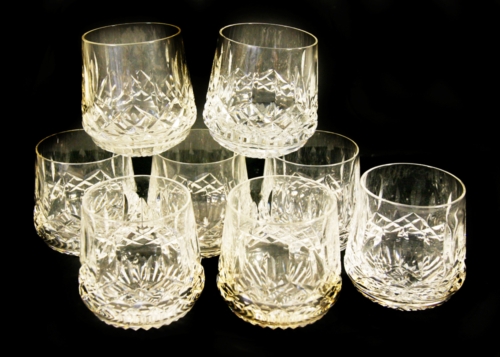 Eight Waterford Crystal "Lismore" Rocks Glasses