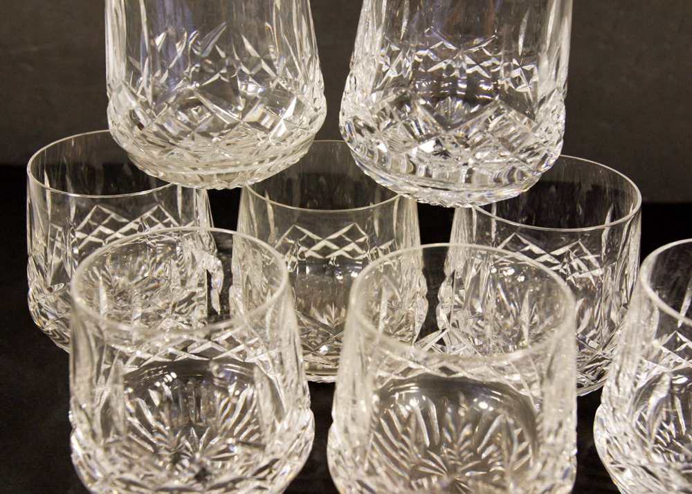 Eight Waterford Crystal "Lismore" Rocks Glasses