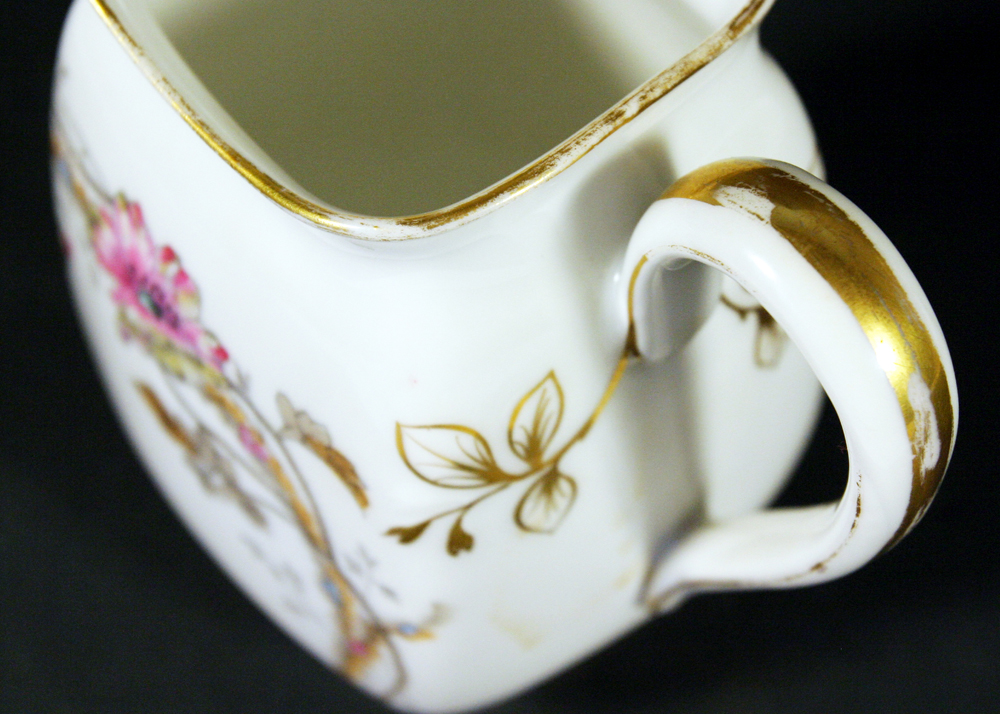 Hand-Painted Depose Porcelain Pitcher and Container