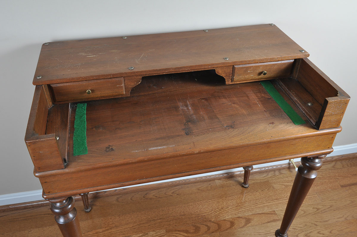 Vintage Walnut Spinet Piano Desk