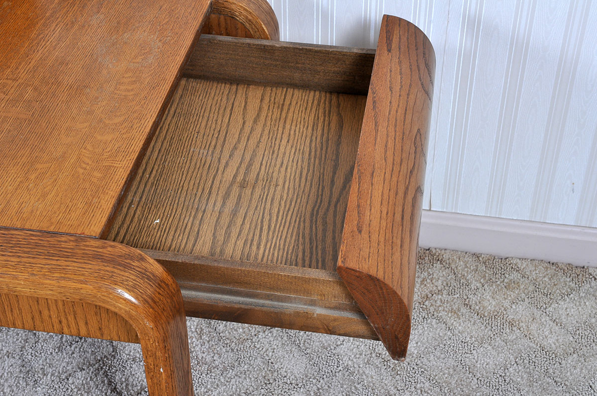 Pair of 80s Traditional Oak Side Tables