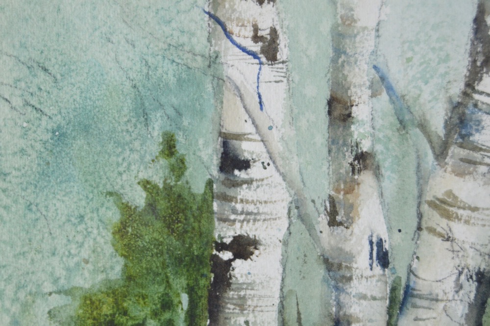 Pair of Margo Adams Original Watercolor Matted Paintings