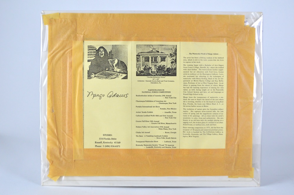 Pair of Margo Adams Original Watercolor Matted Paintings