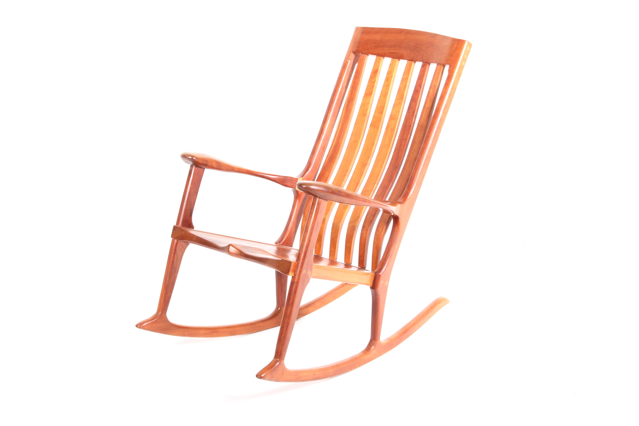Ed Steckmest Carved Cherry Rocking Chair | EBTH