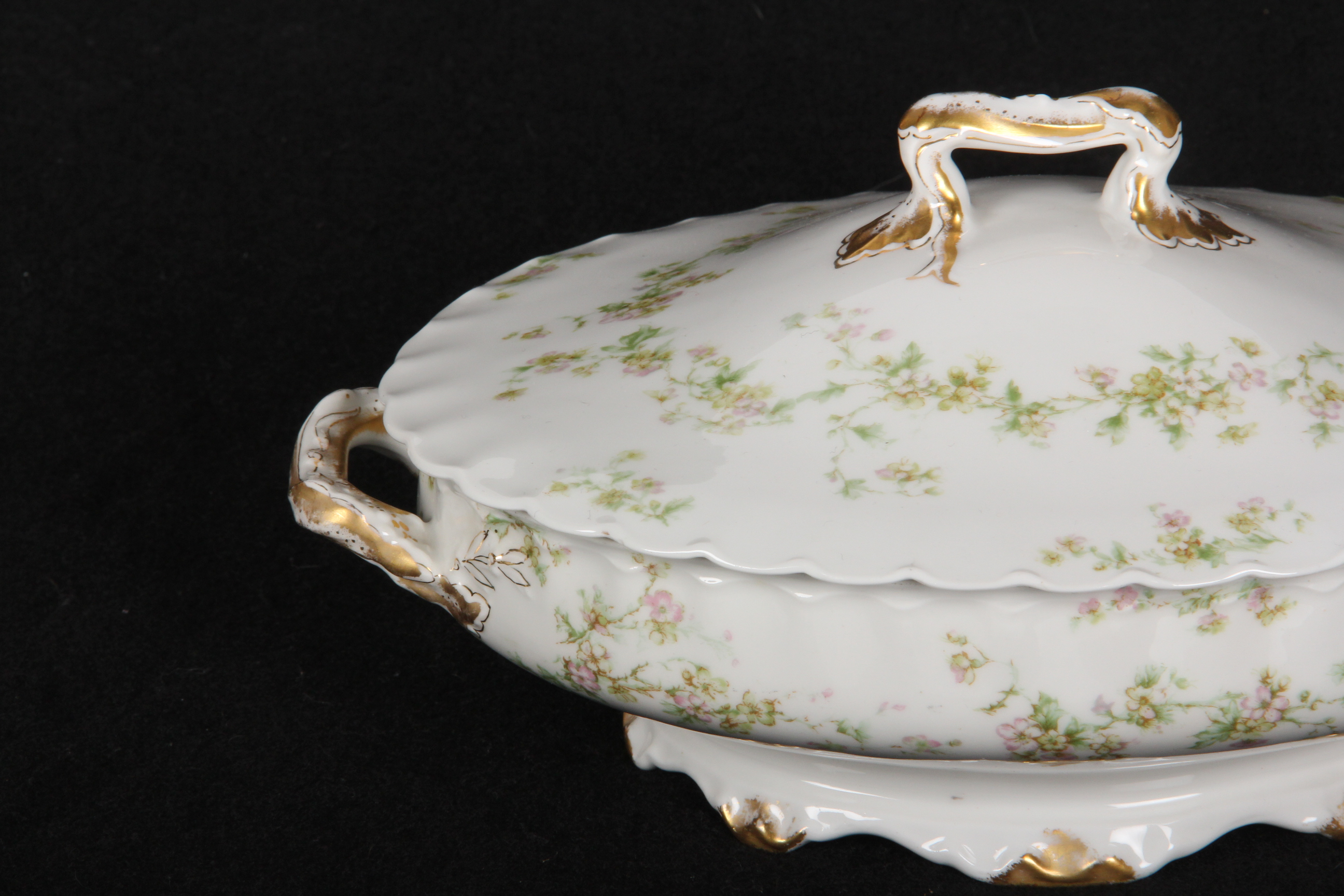 Antique Haviland and Co. Limoges Porcelain Platter and Covered Vegetable Dish
