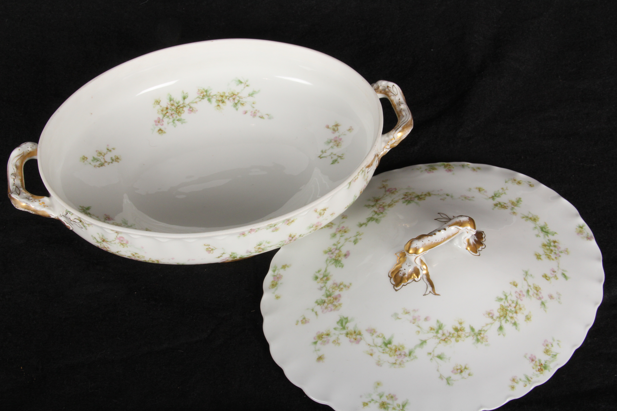 Antique Haviland and Co. Limoges Porcelain Platter and Covered Vegetable Dish