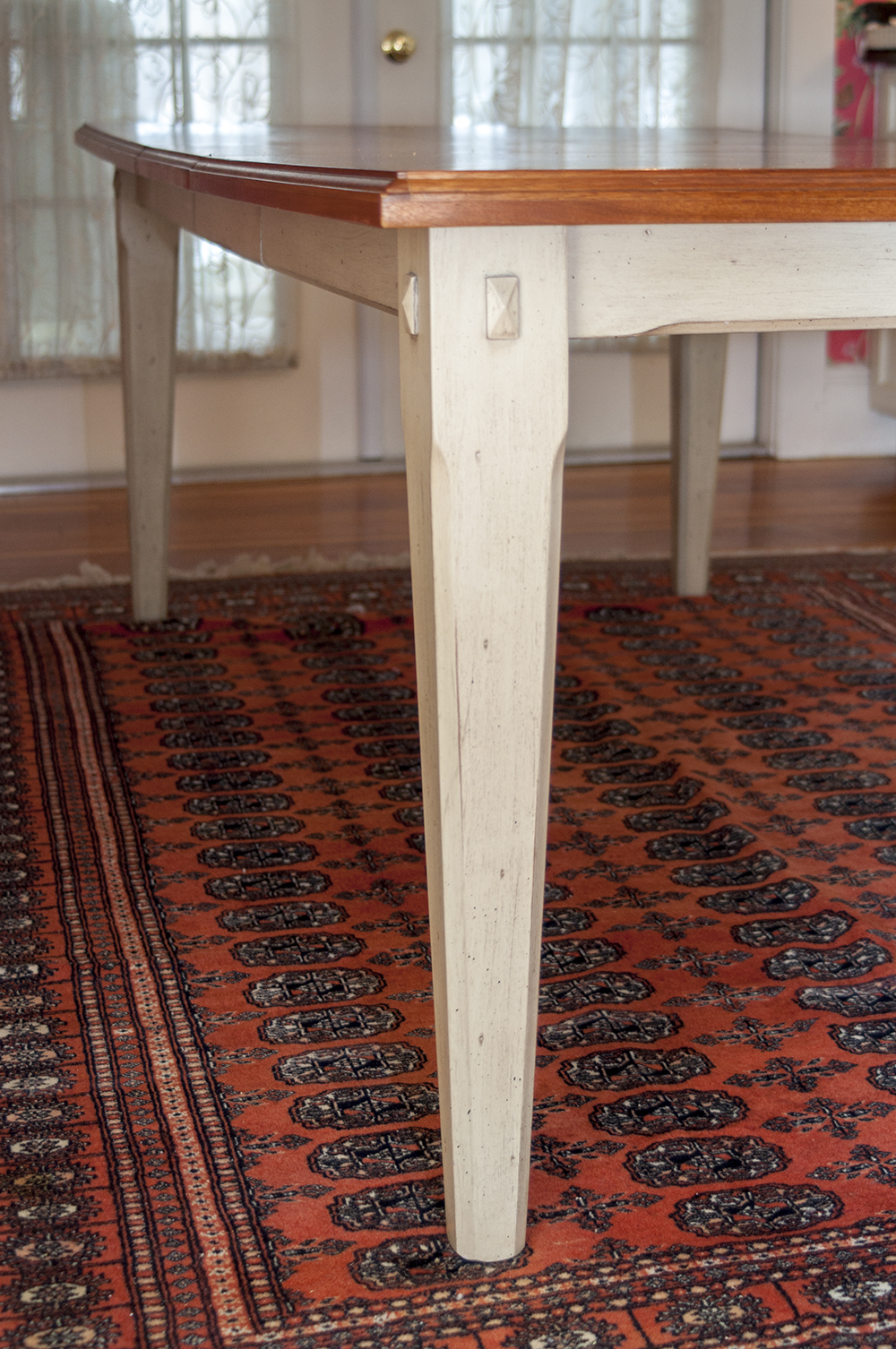 Painted and Wood Dining Table