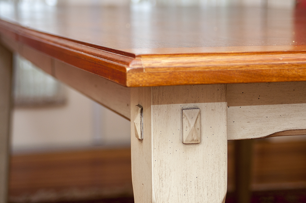 Painted and Wood Dining Table