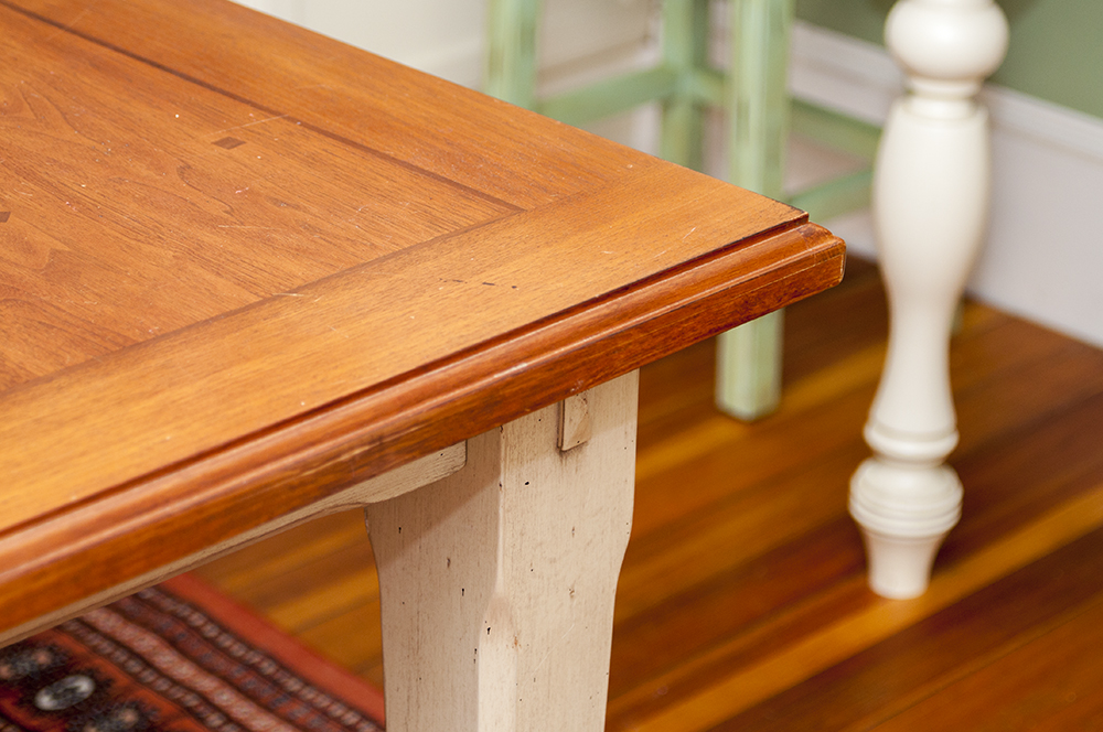 Painted and Wood Dining Table