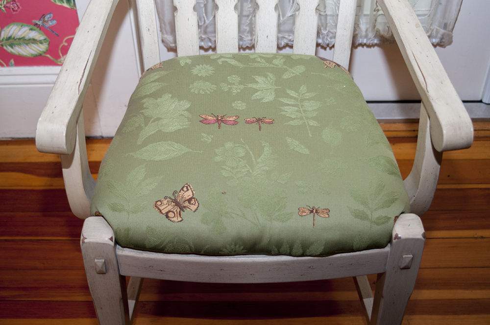 Distressed Slat Back Arm Chairs