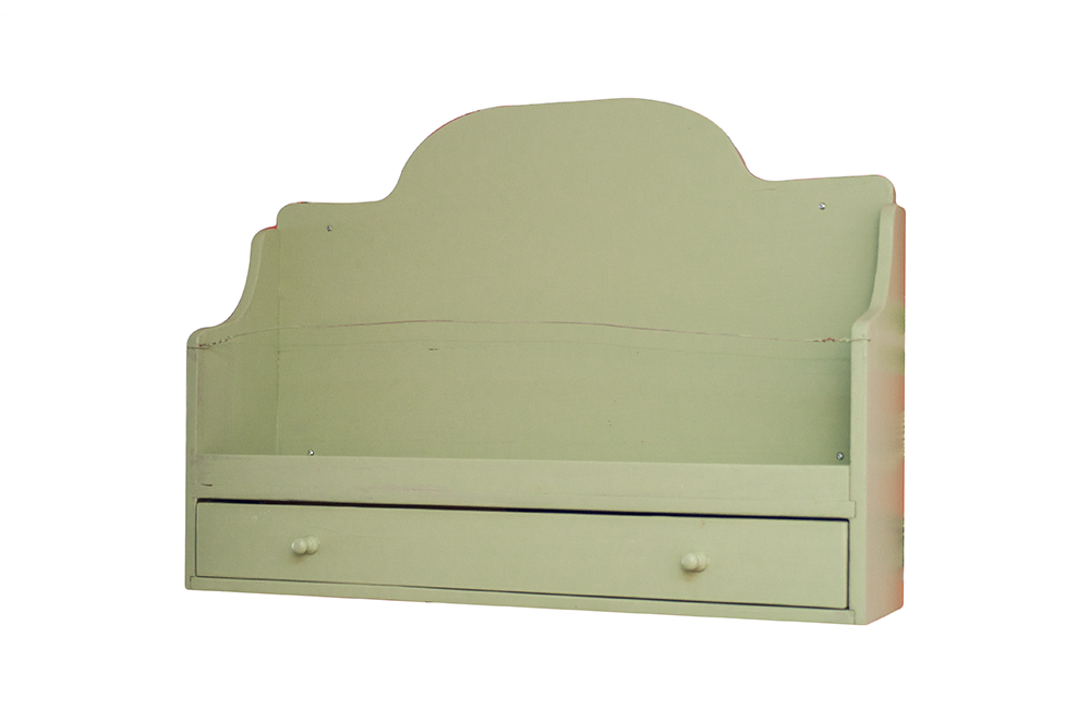 Vintage Wood Painted Wall Shelf