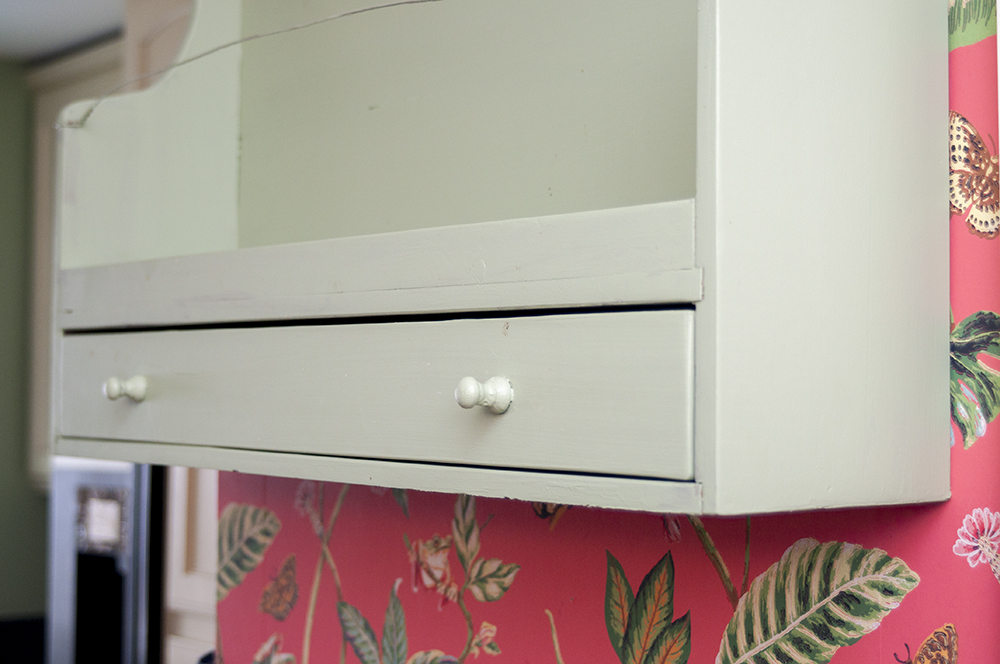 Vintage Wood Painted Wall Shelf