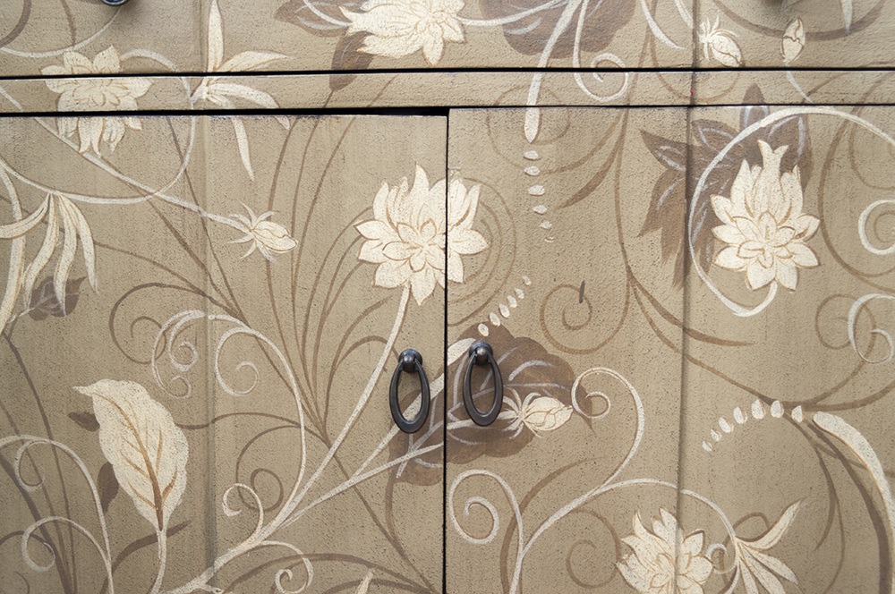 Painted Floral Cabinet