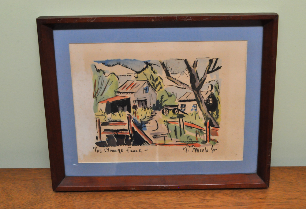 Framed Original Watercolors by Thomas Meek Jr.