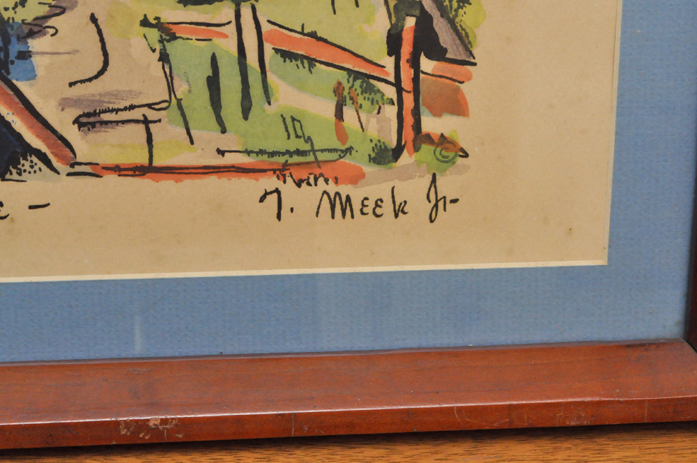 Framed Original Watercolors by Thomas Meek Jr.