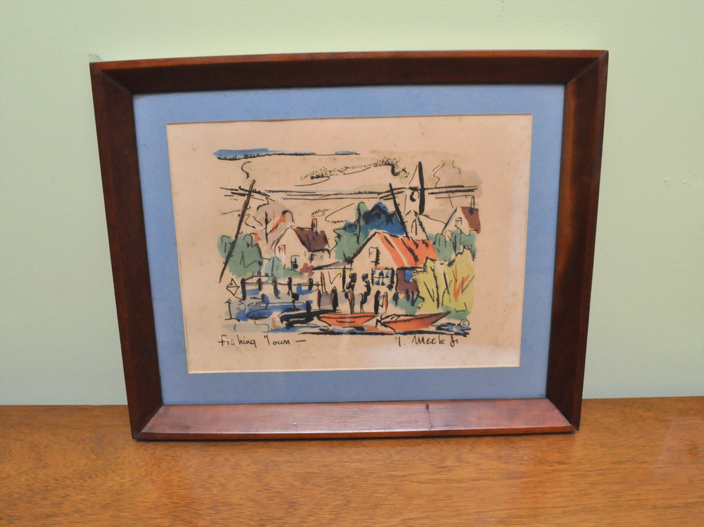 Framed Original Watercolors by Thomas Meek Jr.