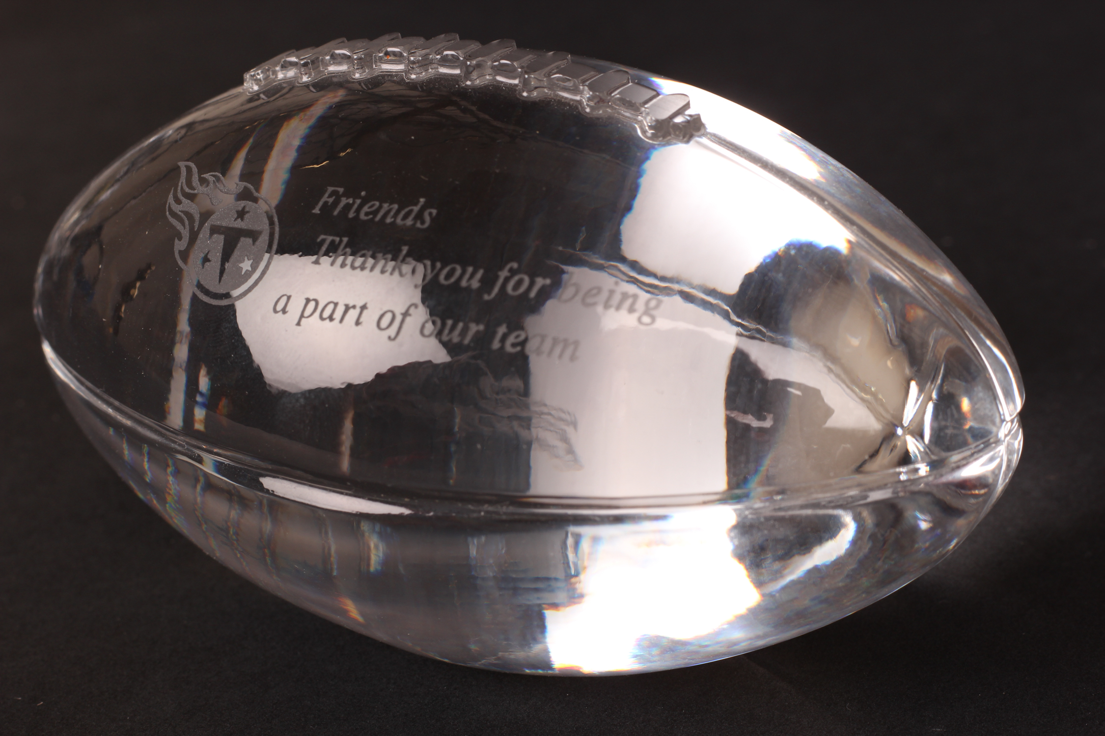 Waterford Crystal Football Helmet and Tiffany & Co. Crystal Football