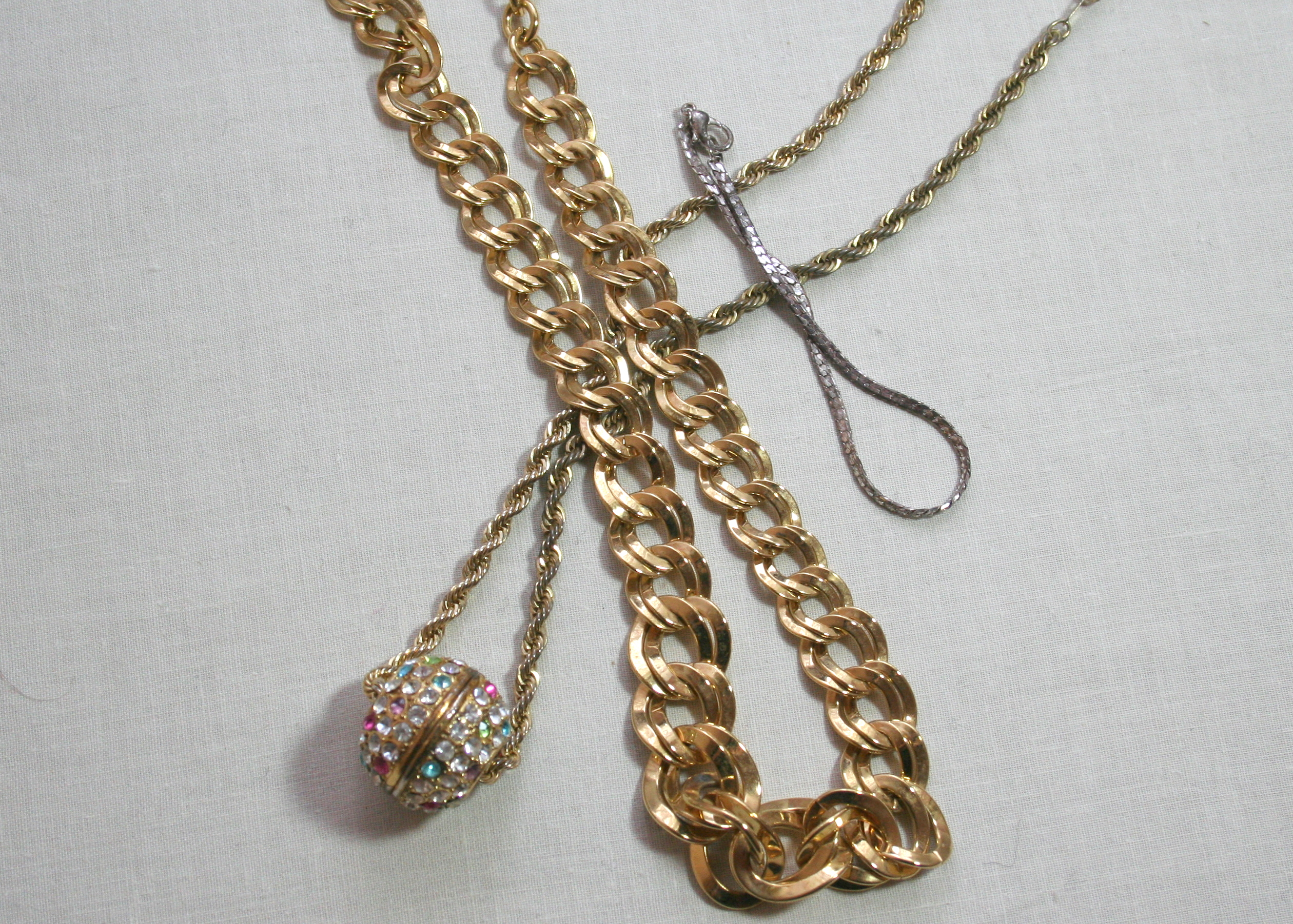 Gold Tone and Cloisonne Costume Jewelry