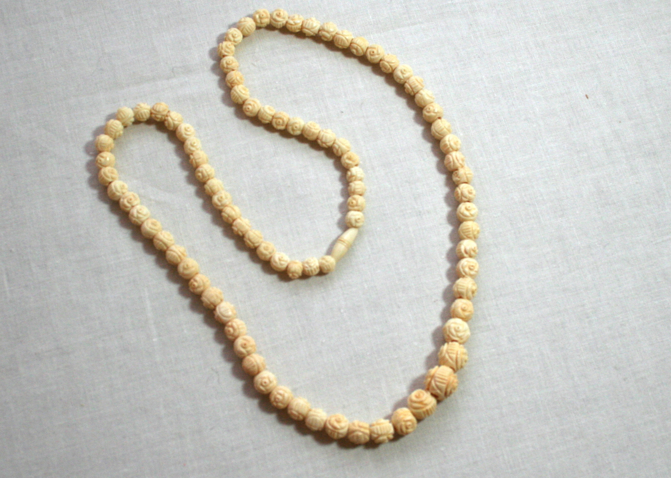 Vintage Carved Bone Necklace