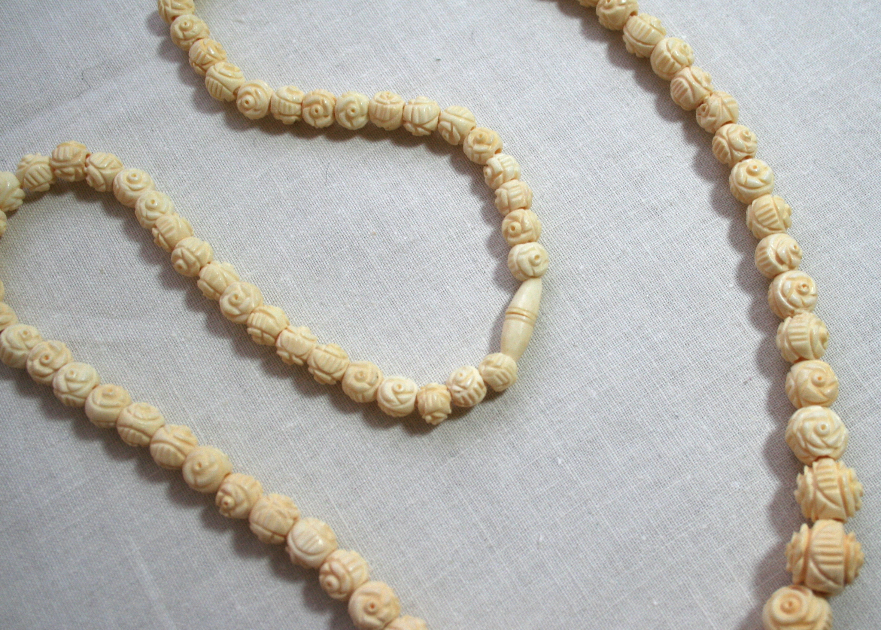 Vintage Carved Bone Necklace