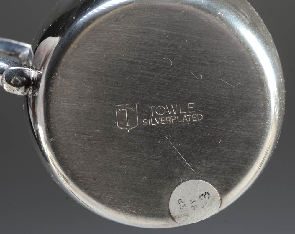 Towle Silver-Plate Punch Bowl, Tray, Cups and Ladle