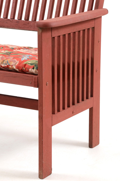 Wood Patio Bench with Cushion