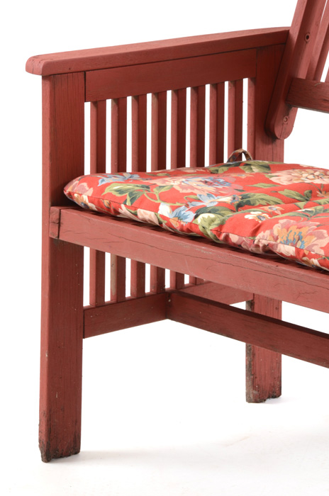 Wood Patio Bench with Cushion