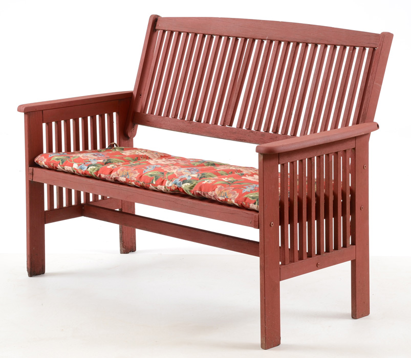 Wood Patio Bench with Cushion