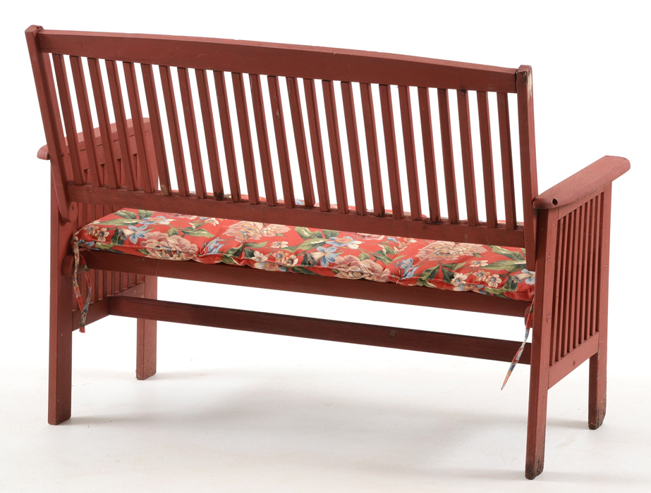 Wood Patio Bench with Cushion