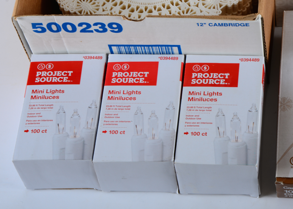 Assorted Event Decorative Linens and Lights