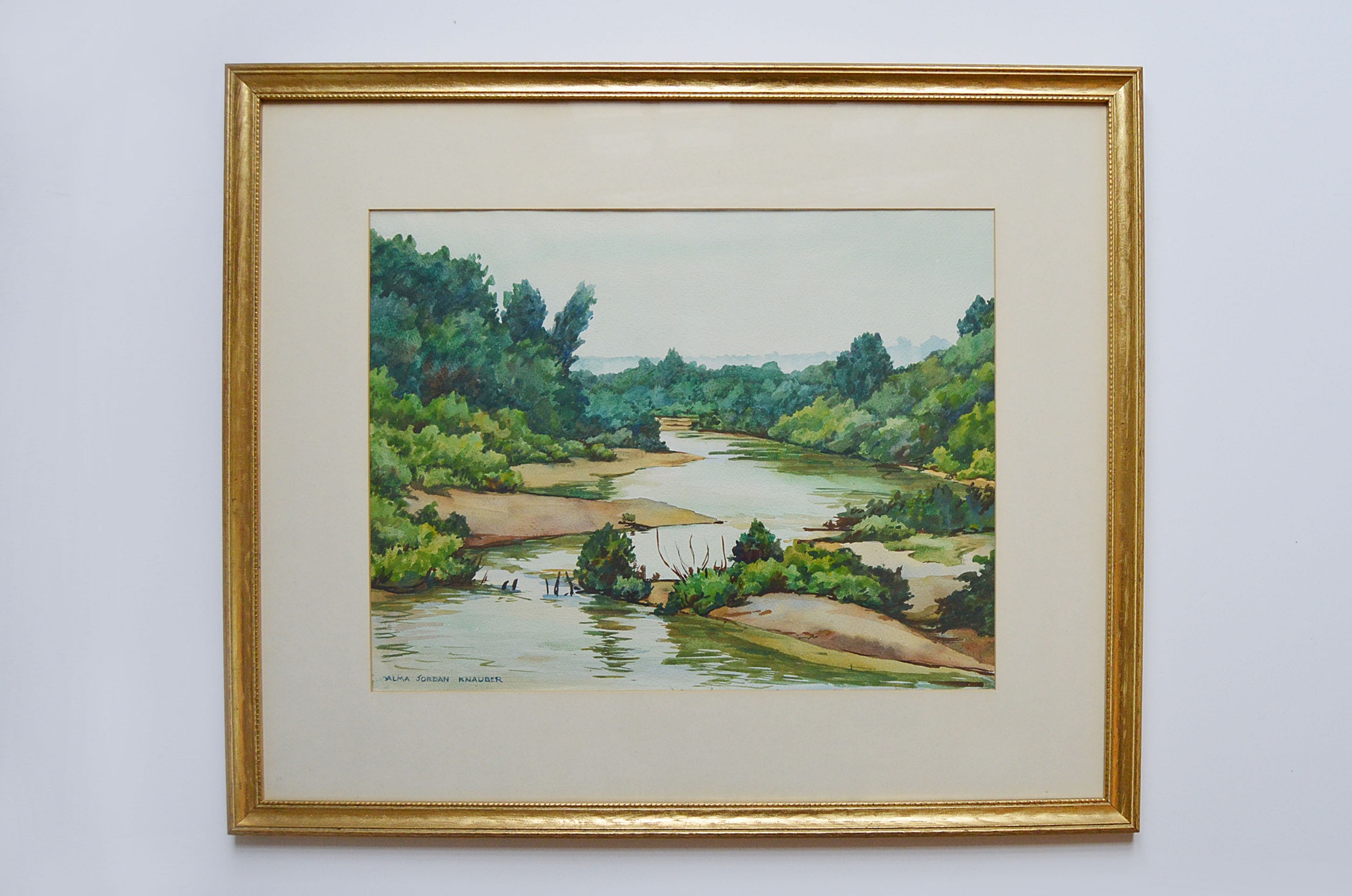 Original Signed Watercolor Landscape by Alma Knauber