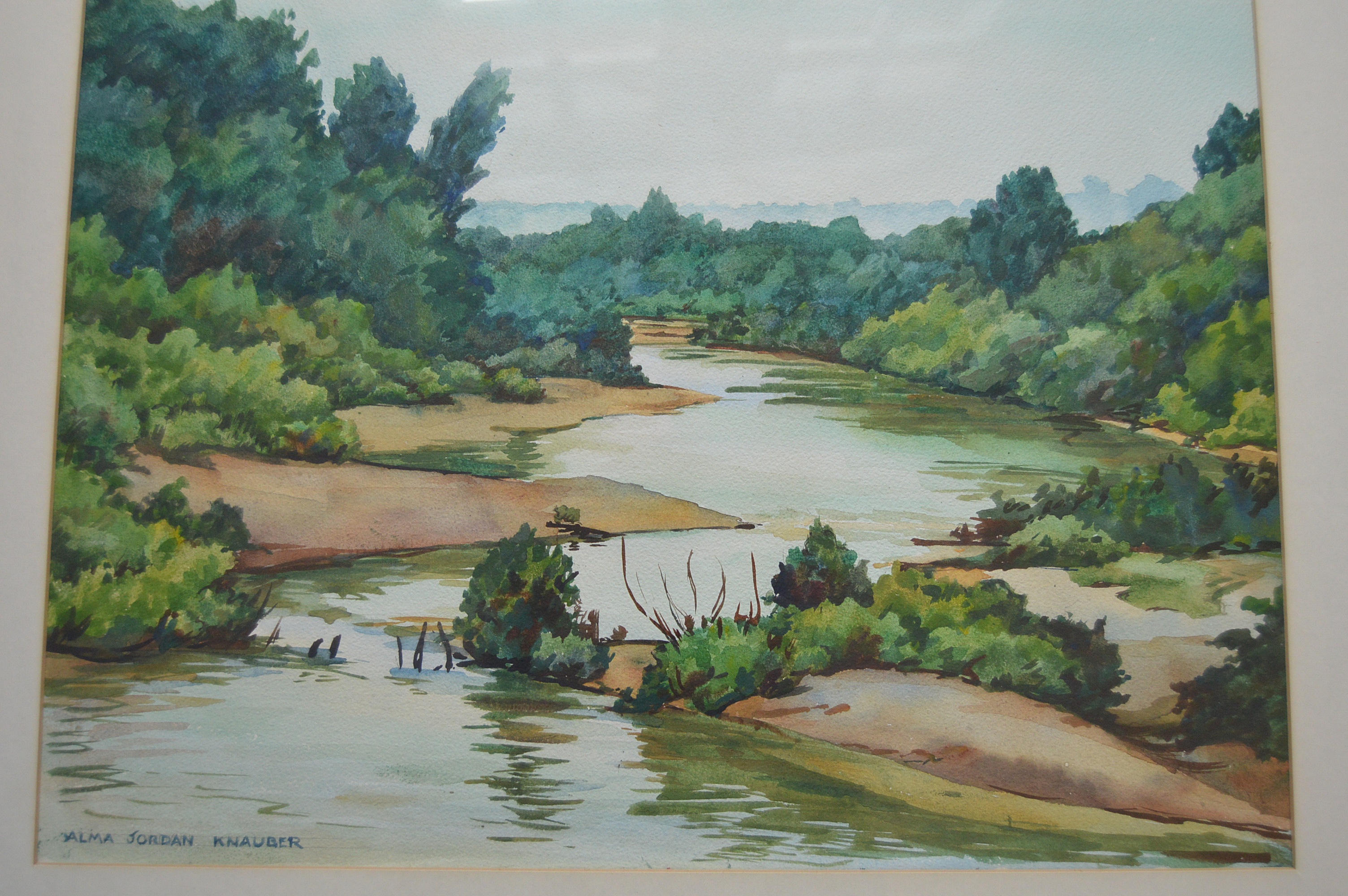 Original Signed Watercolor Landscape by Alma Knauber