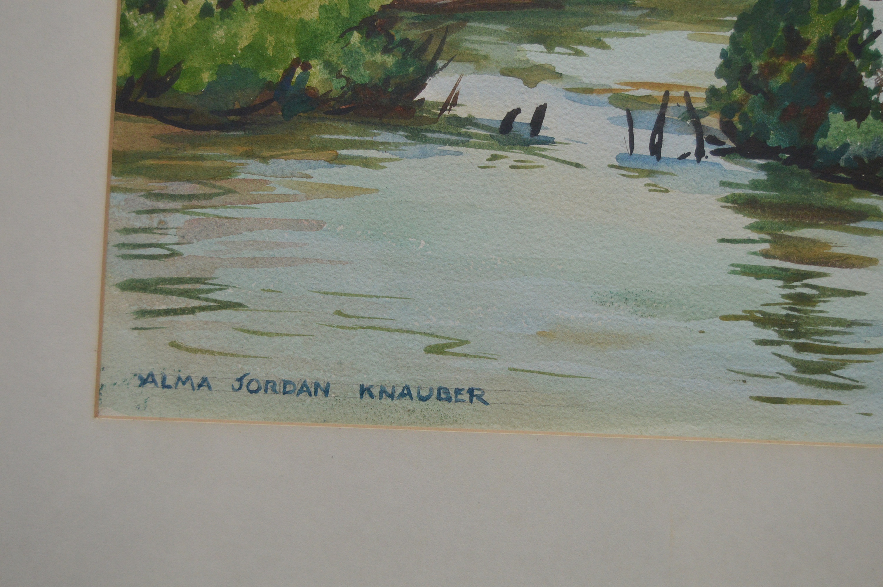 Original Signed Watercolor Landscape by Alma Knauber