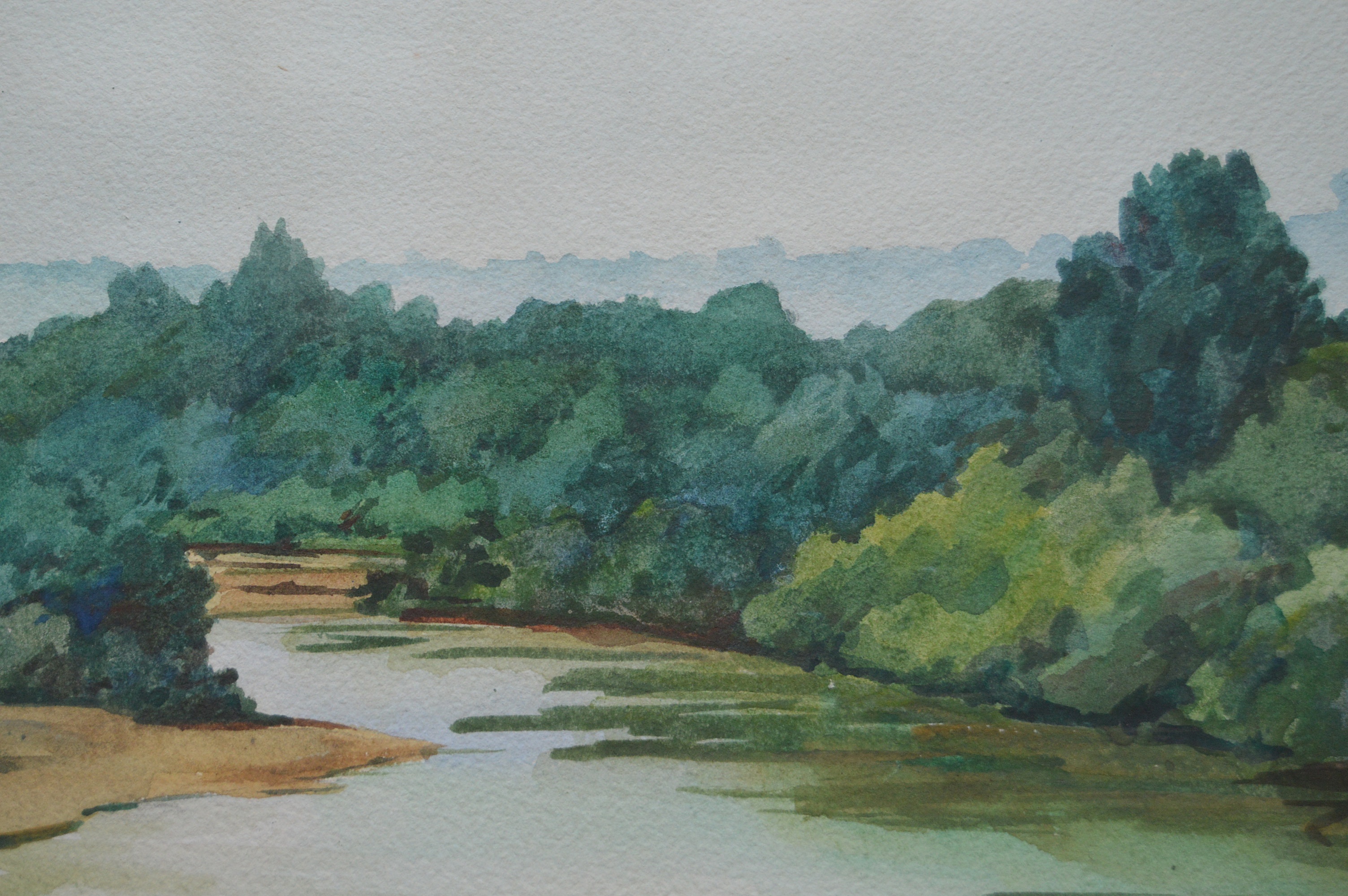 Original Signed Watercolor Landscape by Alma Knauber