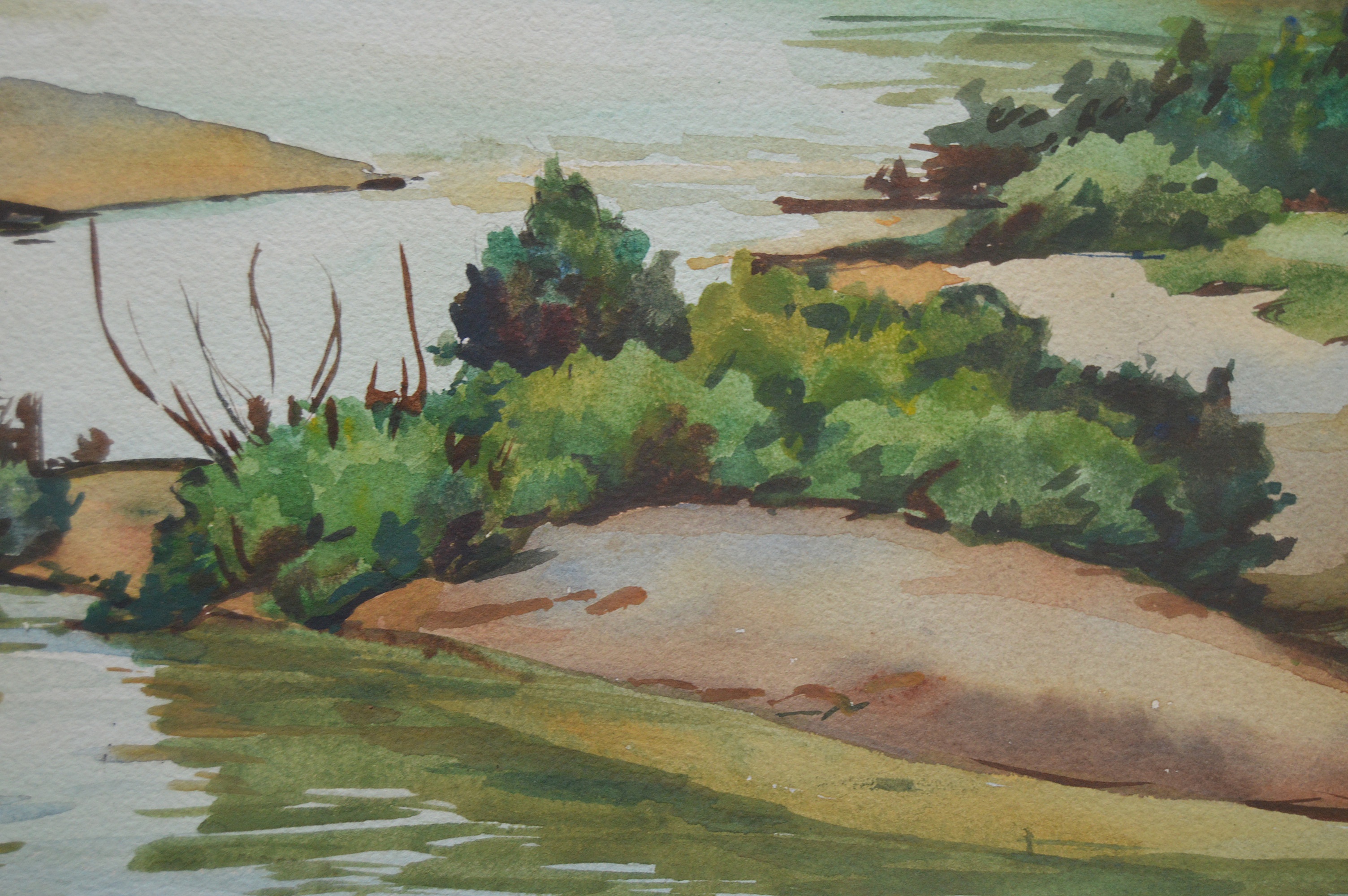 Original Signed Watercolor Landscape by Alma Knauber