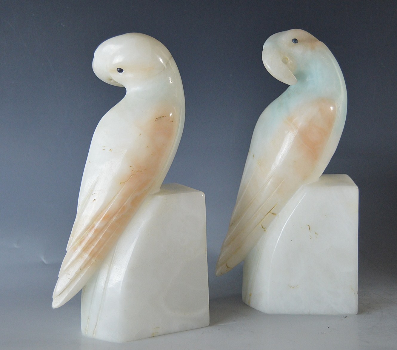 Vintage Onyx Parrot Bookends