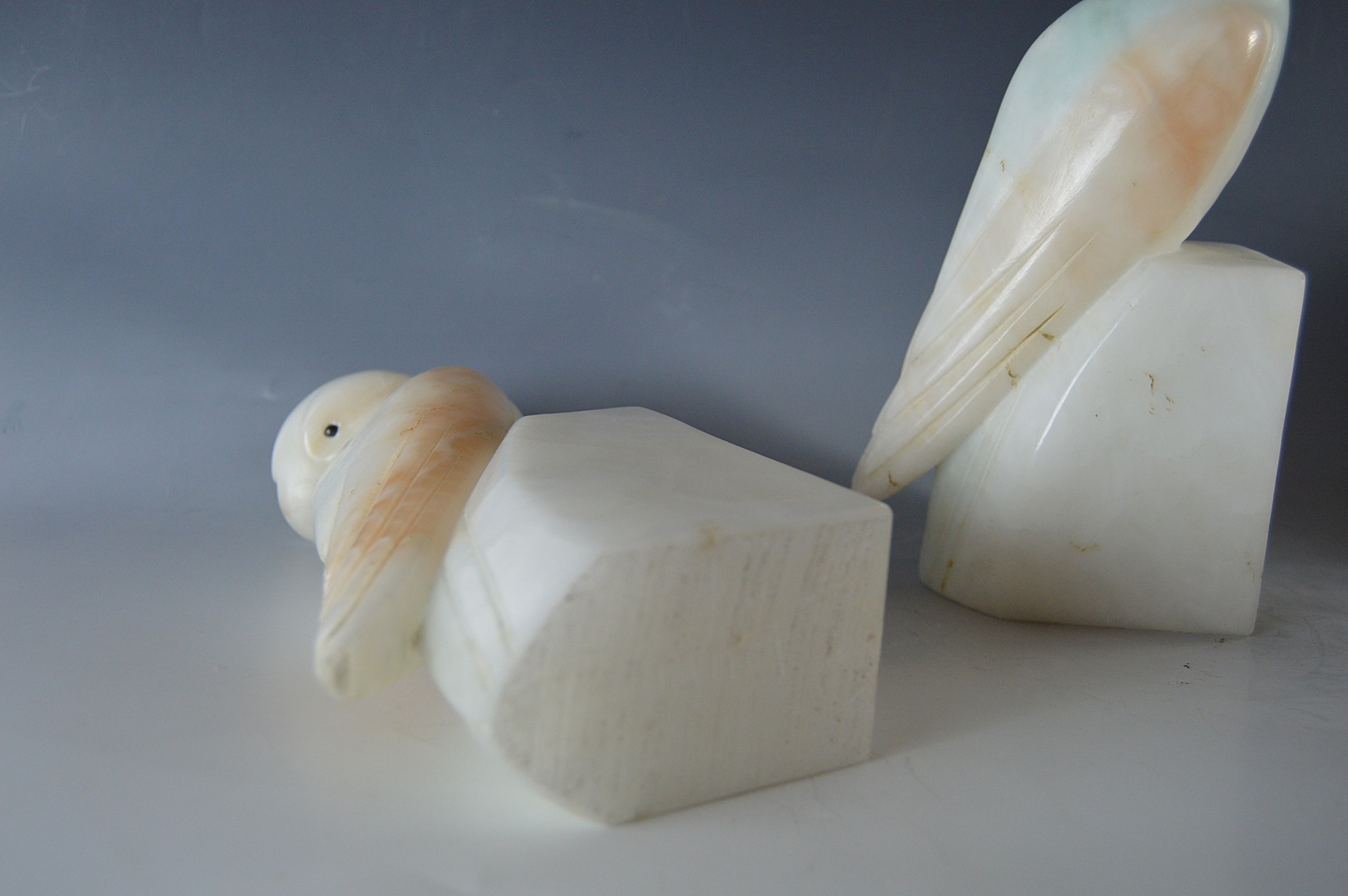 Vintage Onyx Parrot Bookends