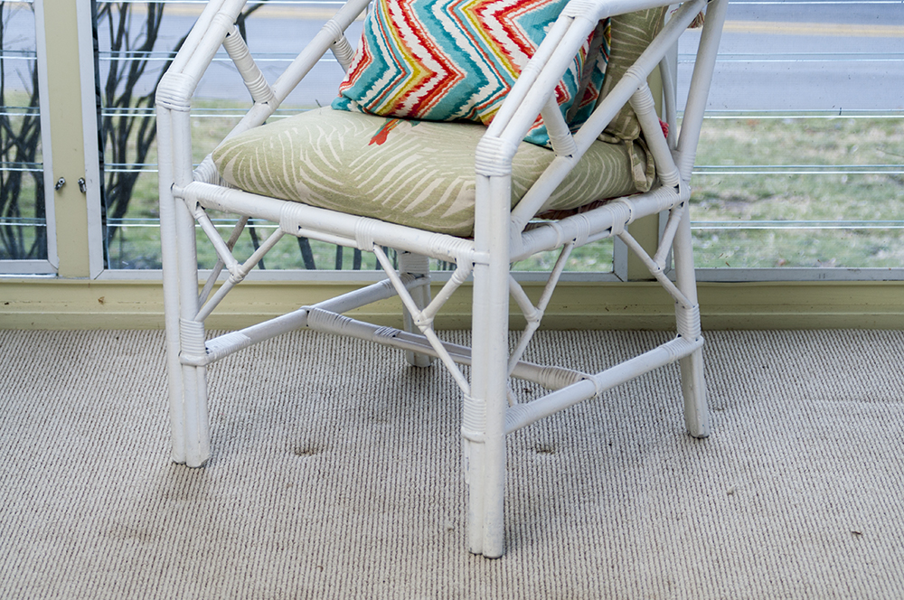 Vintage Rattan Desk and Chair
