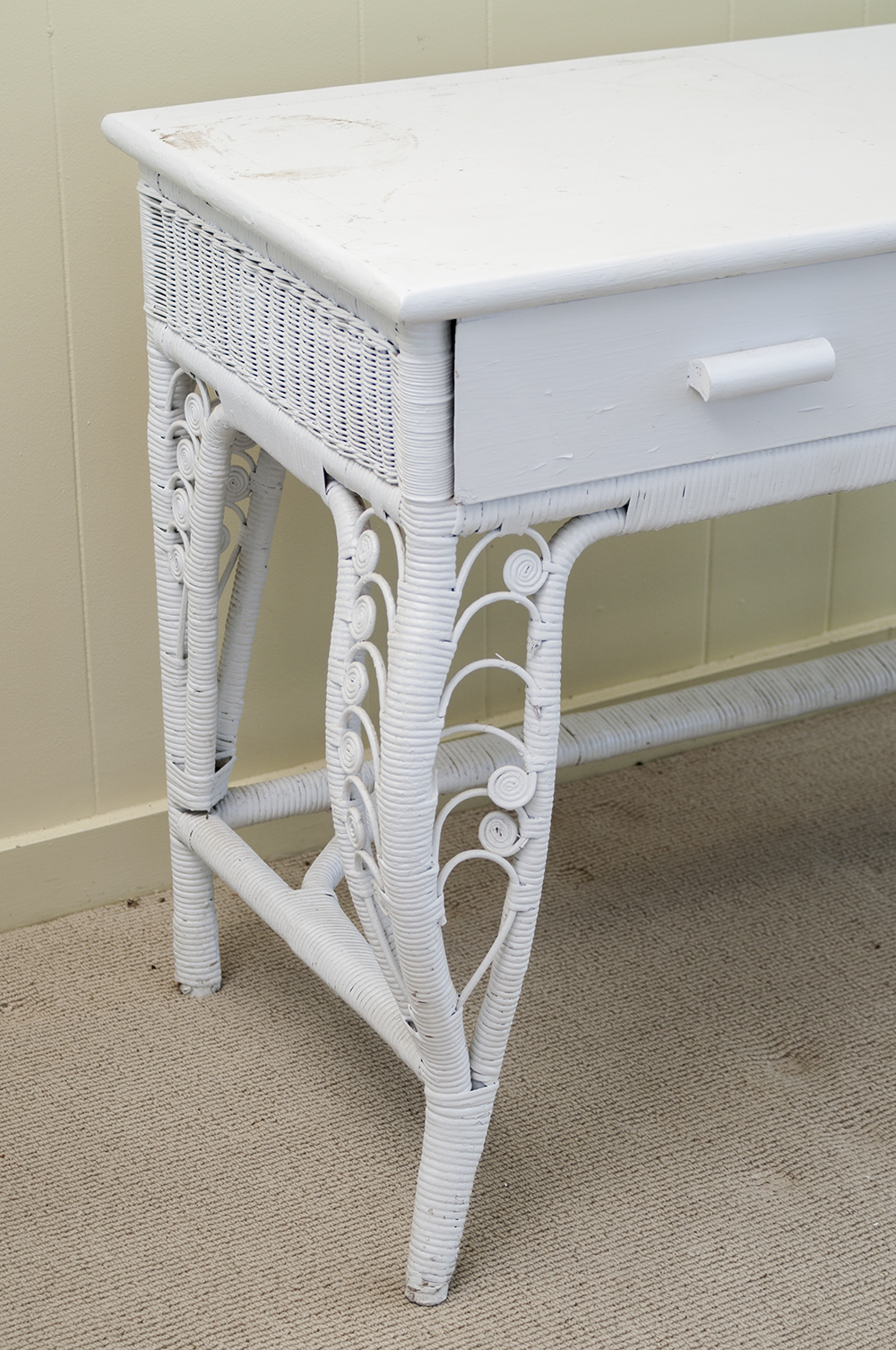 Vintage Rattan Desk and Chair