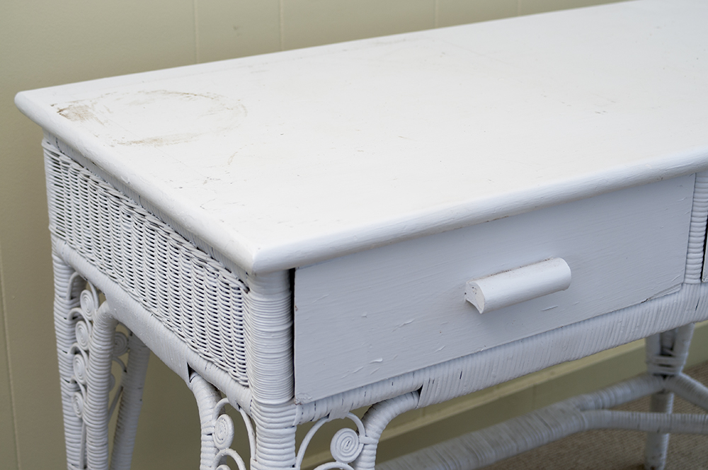 Vintage Rattan Desk and Chair