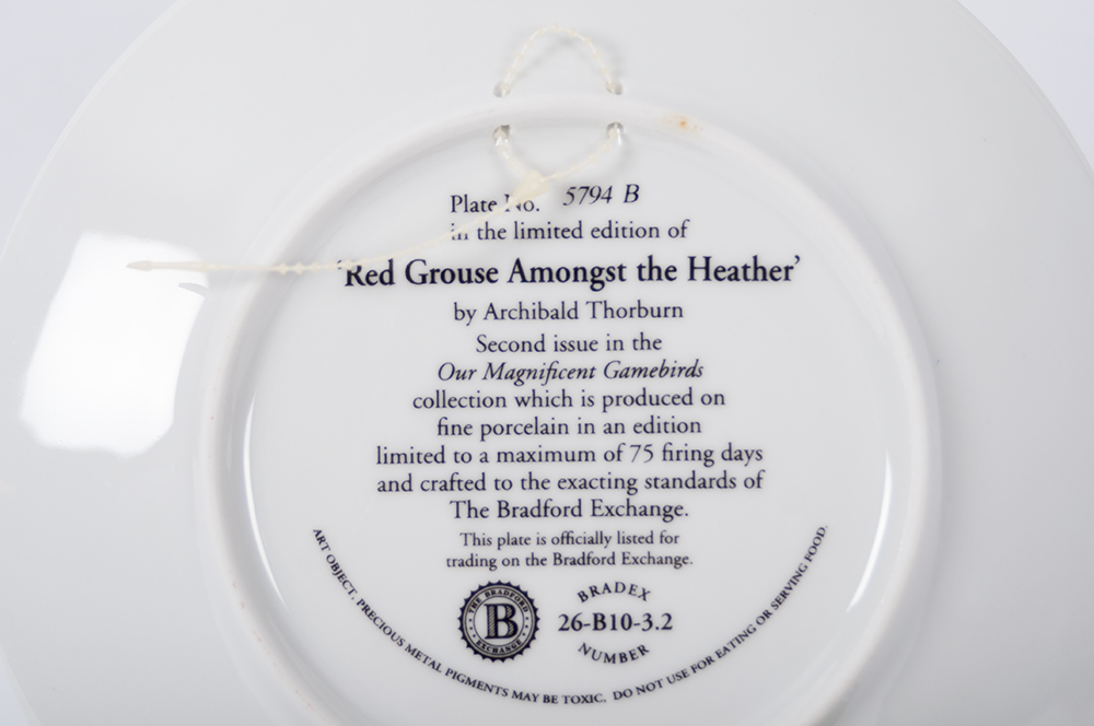 Set of Bradford Exchange "Our Magnificent Game Birds"  Art Plates