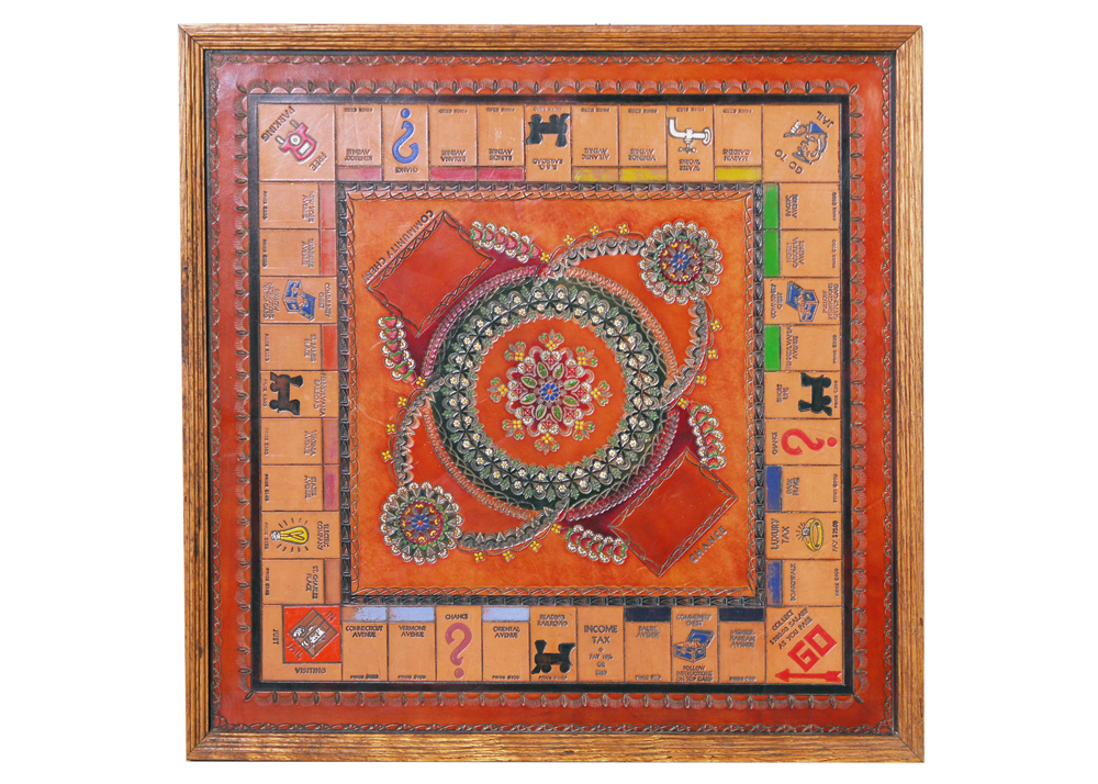 Framed Luxury Edition Leather Monopoly Board