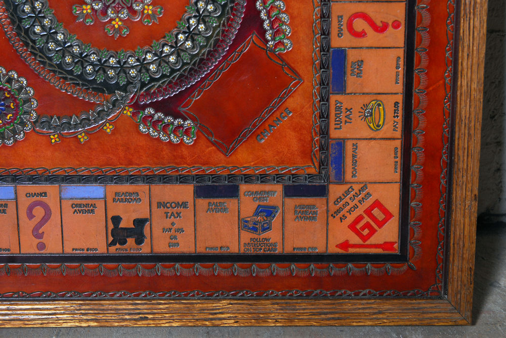 Framed Luxury Edition Leather Monopoly Board