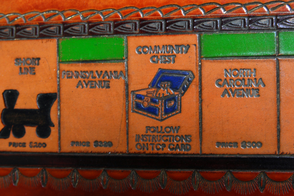 Framed Luxury Edition Leather Monopoly Board