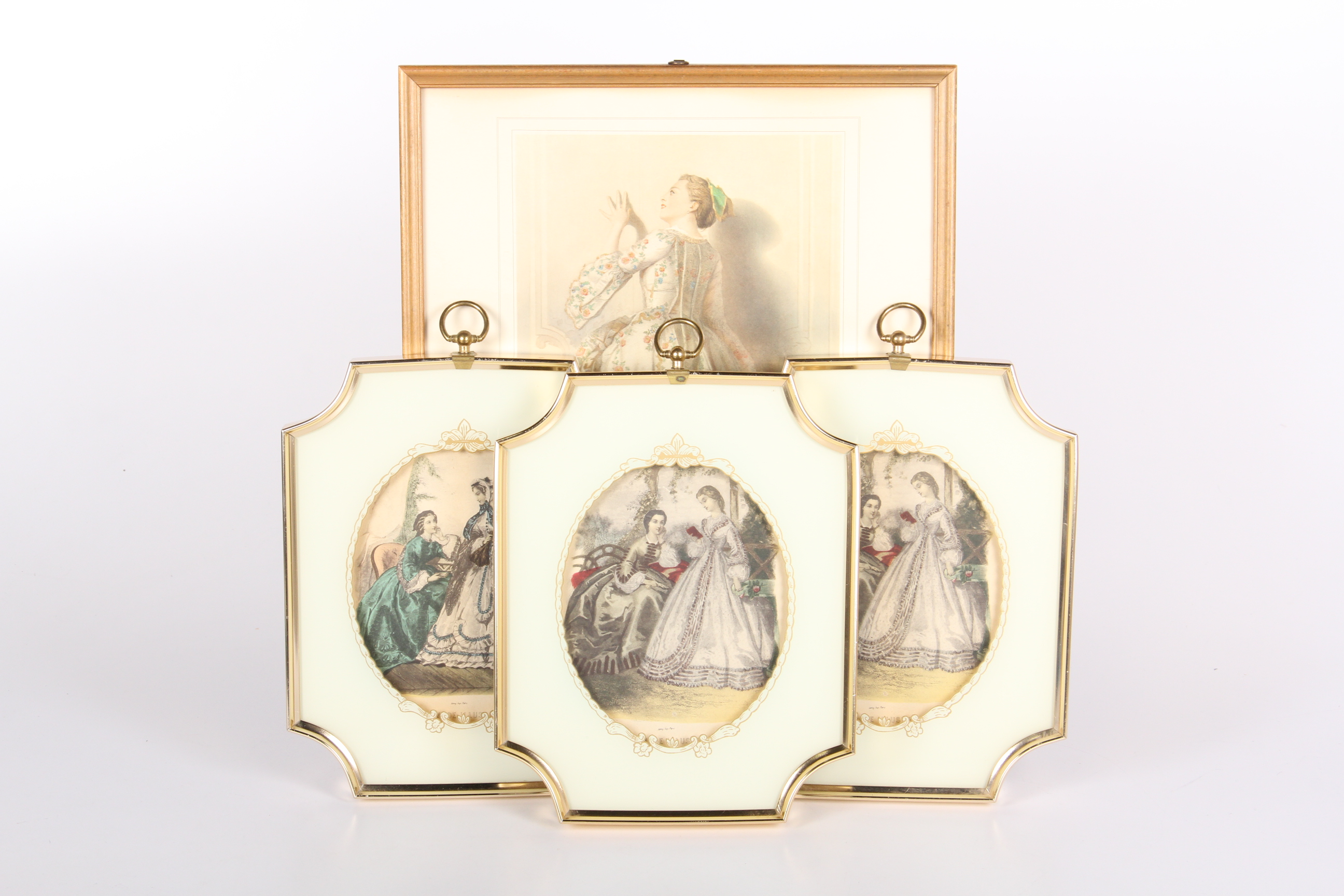 Quartet of Vintage "Le Monde Illustré" Victorian Fashion Prints