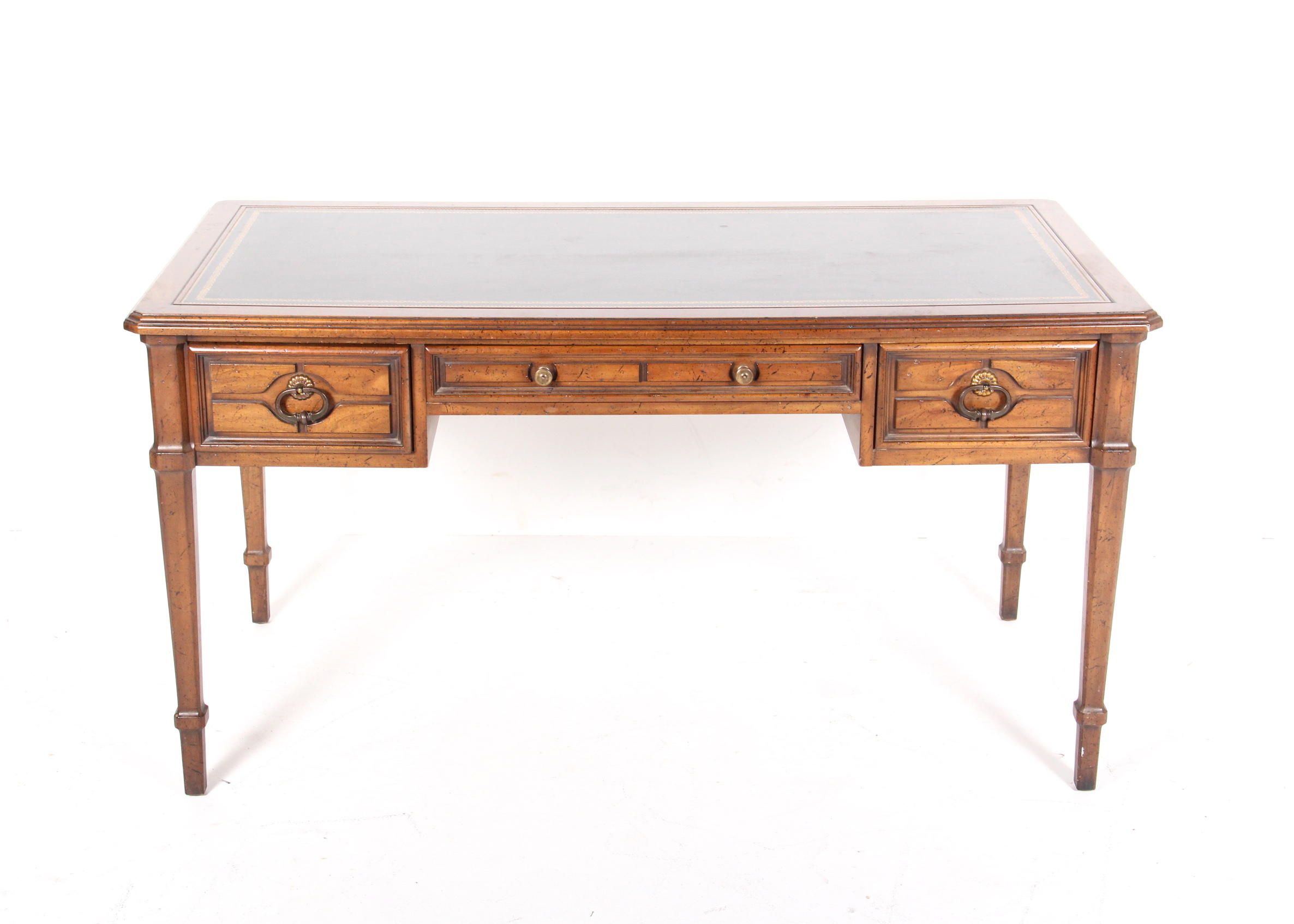 Vintage Leather Top Oak Desk