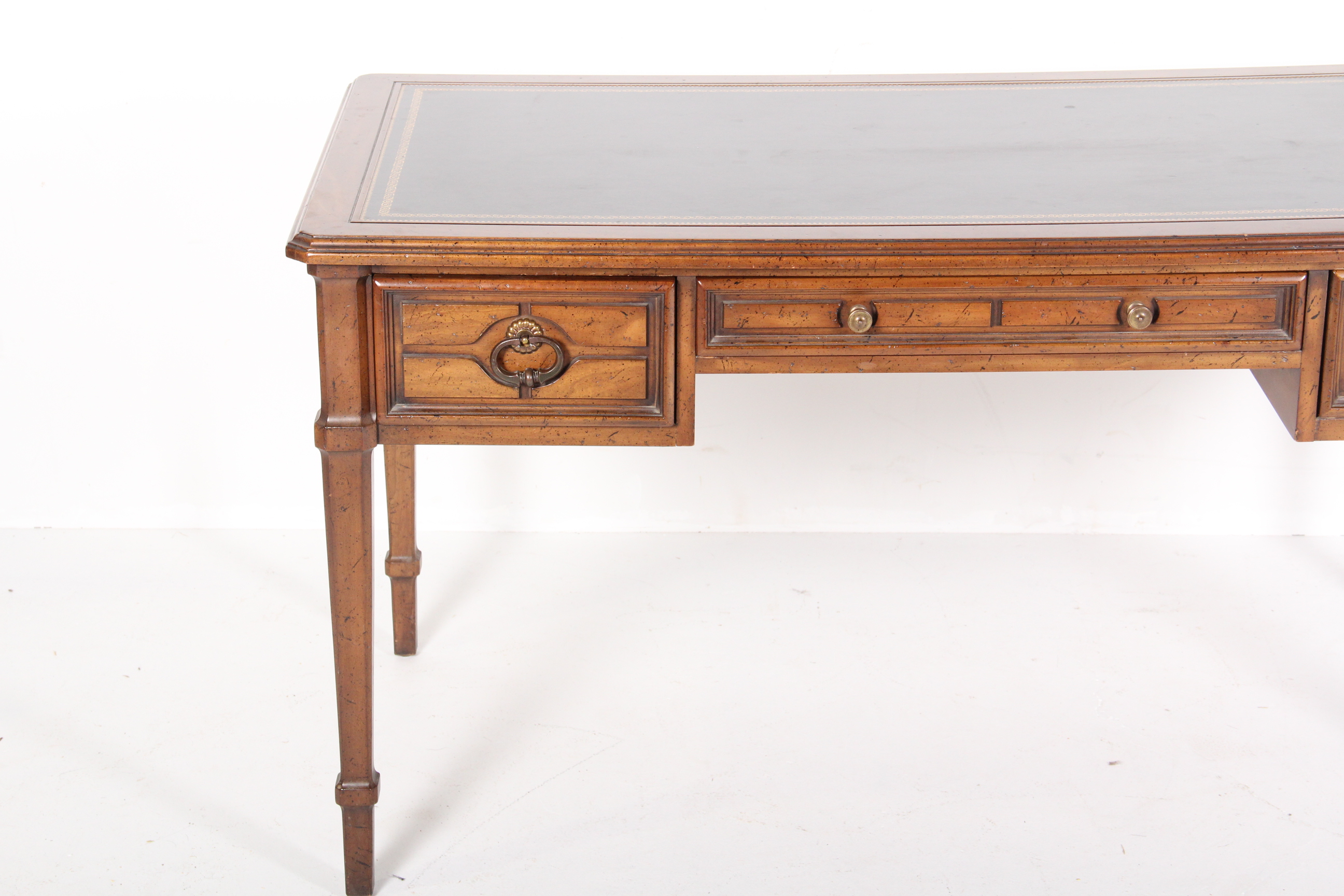 Vintage Leather Top Oak Desk