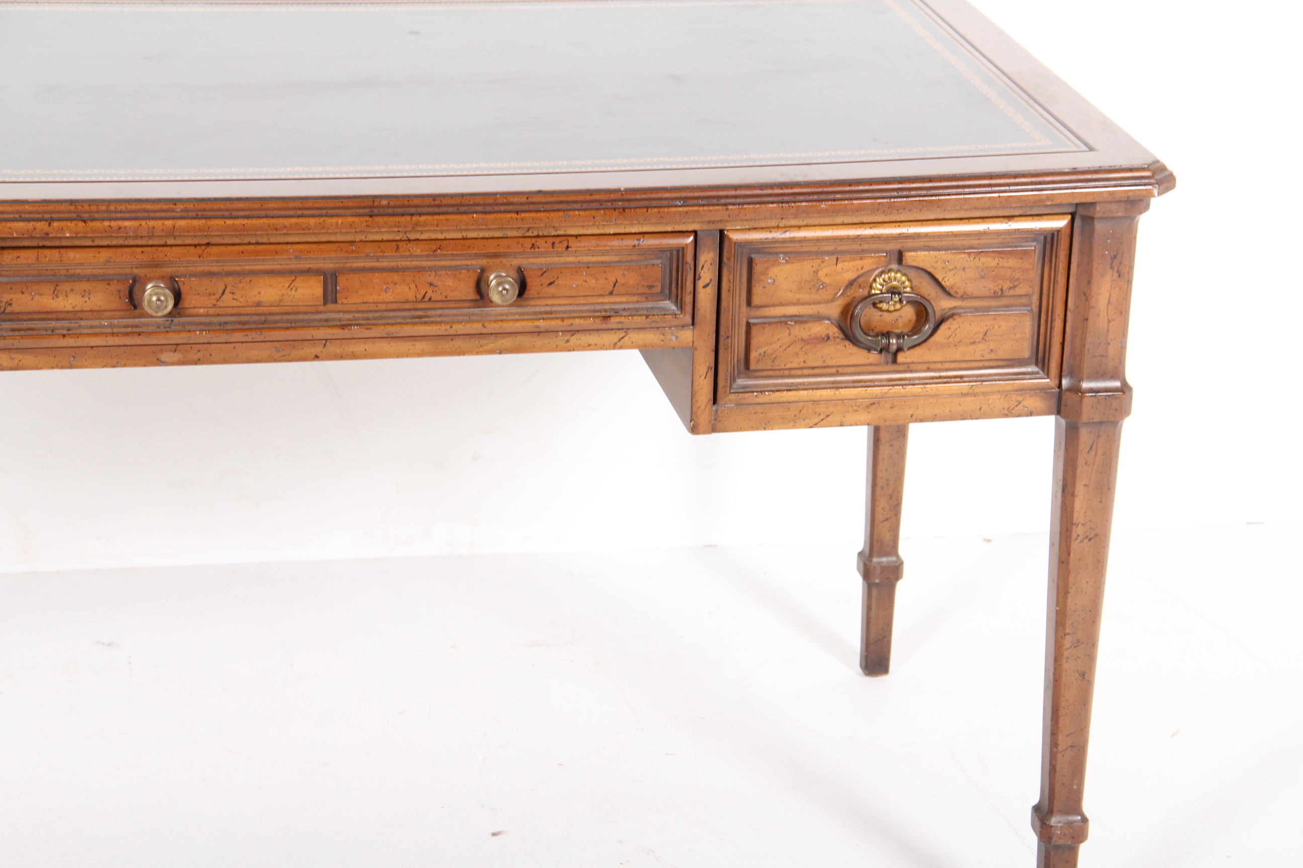 Vintage Leather Top Oak Desk
