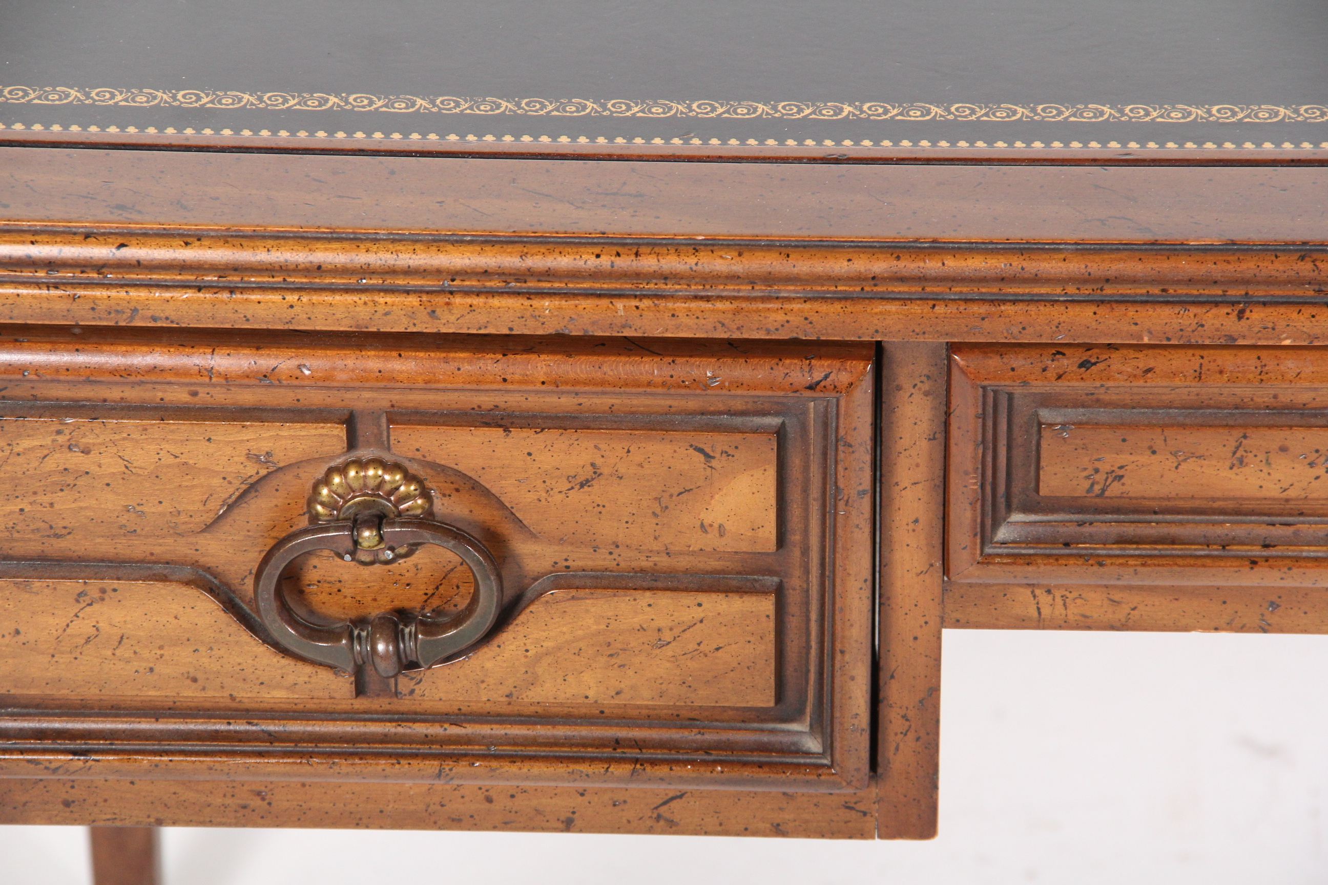 Vintage Leather Top Oak Desk